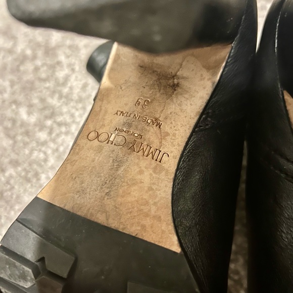 JIMMY CHOO HEELED BIKER BLACK BOOTS 8.5US 39 EU - Picture 6 of 6